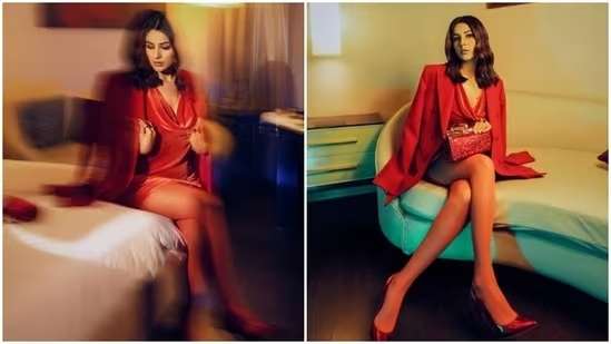 Shehnaaz Gill's all-red ensemble for fashion awards is causing Internet meltdown